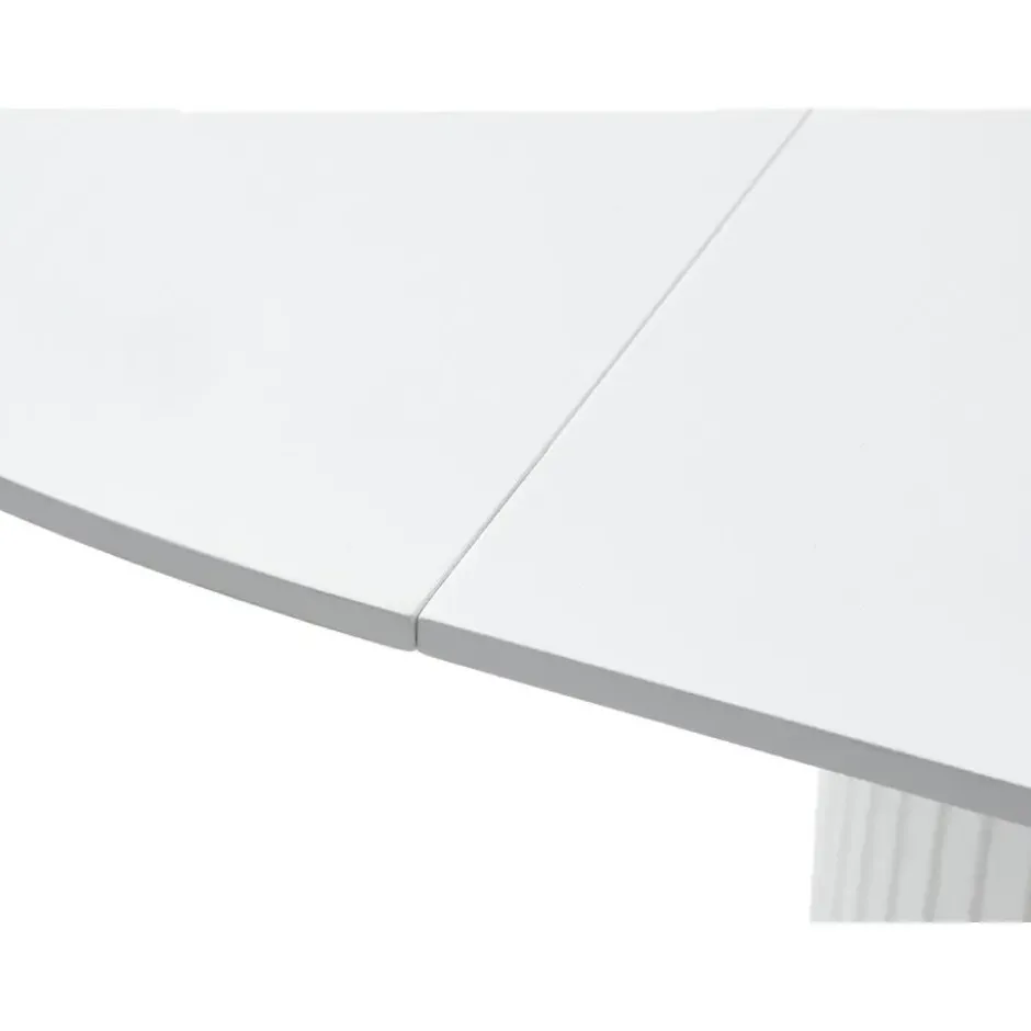 Eettafel Uitschuifbaar Wit - Ø120-167cm - Nola