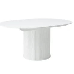 Eettafel Uitschuifbaar Wit - Ø120-167cm - Nola