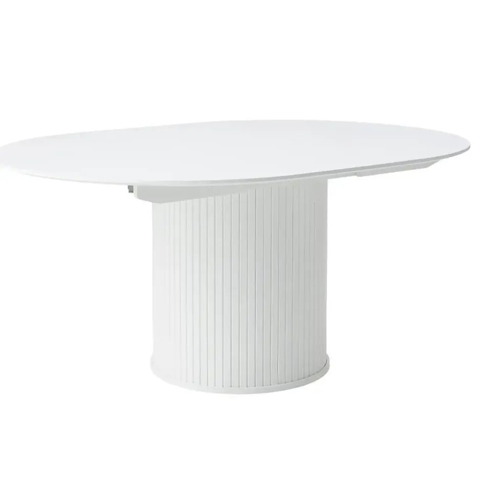 Eettafel Uitschuifbaar Wit - Ø120-167cm - Nola