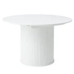 Eettafel Uitschuifbaar Wit - Ø120-167cm - Nola