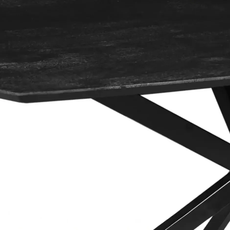 Eettafel Vicenza Black Deens 160x90cm Ovaal Zwart