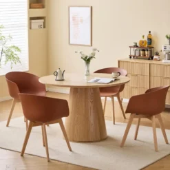 Eettafel voor 6 personen Rond Hout
