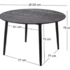 Eettafel voor 6 personen van massief grenen D120