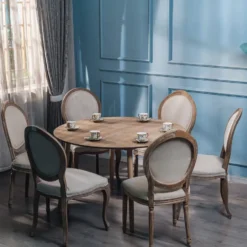 Eettafel voor 6 personen van massief grenen D120