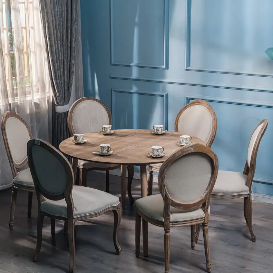 Eettafel voor 6 personen van massief grenen D120