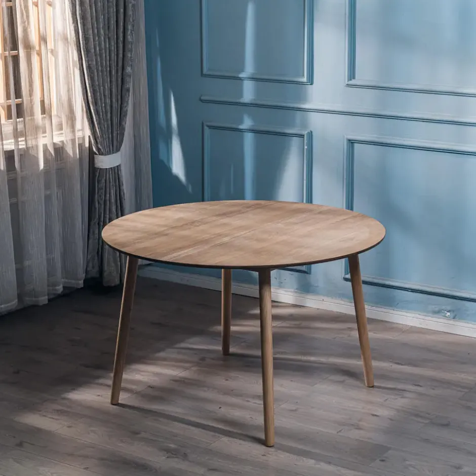 Eettafel voor 6 personen van massief grenen D120