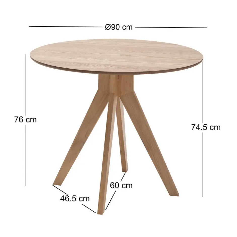 Eettafel voor 4 personen van massief grenen D90