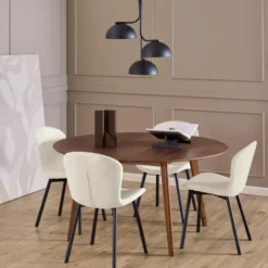 Eettafel Walnoot Rond - 140x140x76cm - Levi