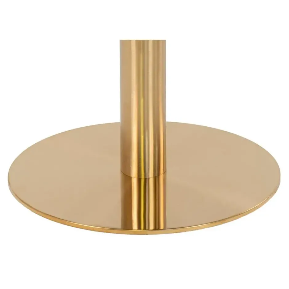 Eettafel Wit Ø110cm - Gouden Onderstel - Bolzano