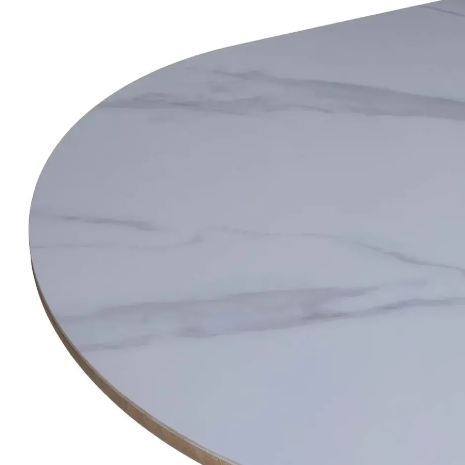 Eettafel Wit Keramiek/Naturel - 200x90x77cm - Alba