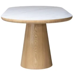 Eettafel Wit Keramiek/Naturel - 200x90x77cm - Alba