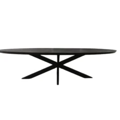 Eettafel Zwart Hout/Metaal - 240x110x76cm - Brandy