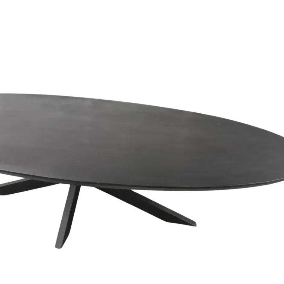 Eettafel Zwart Hout/Metaal - 300x120x76cm - Brandy