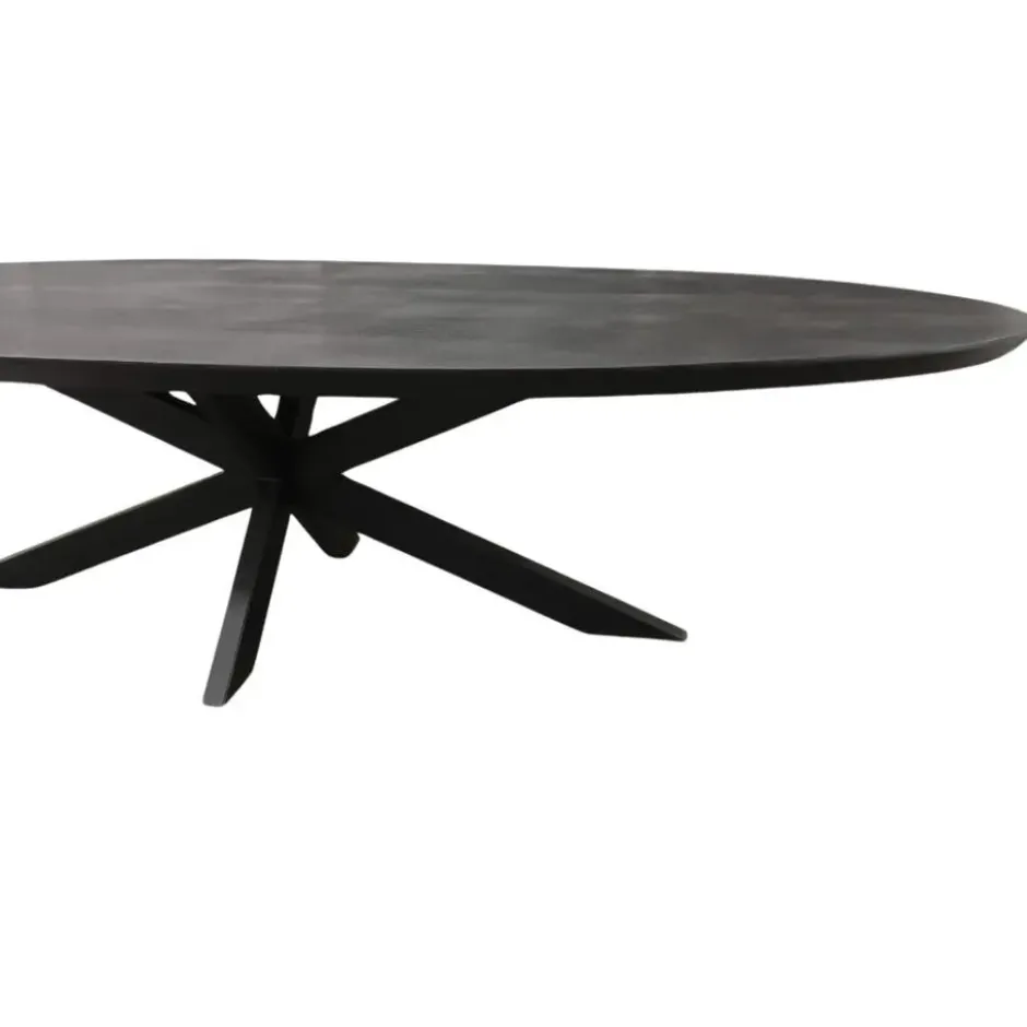 Eettafel Zwart Hout/Metaal - 300x120x76cm - Brandy