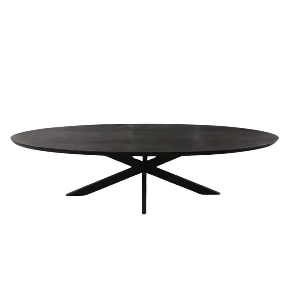 Eettafel Zwart Hout/Metaal - 300x120x76cm - Brandy