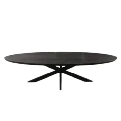Eettafel Zwart Hout/Metaal - 180x90x76cm - Brandy