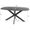 Eettafel Zwart Marmerlook - 150x90x76cm - Deens Ovaal