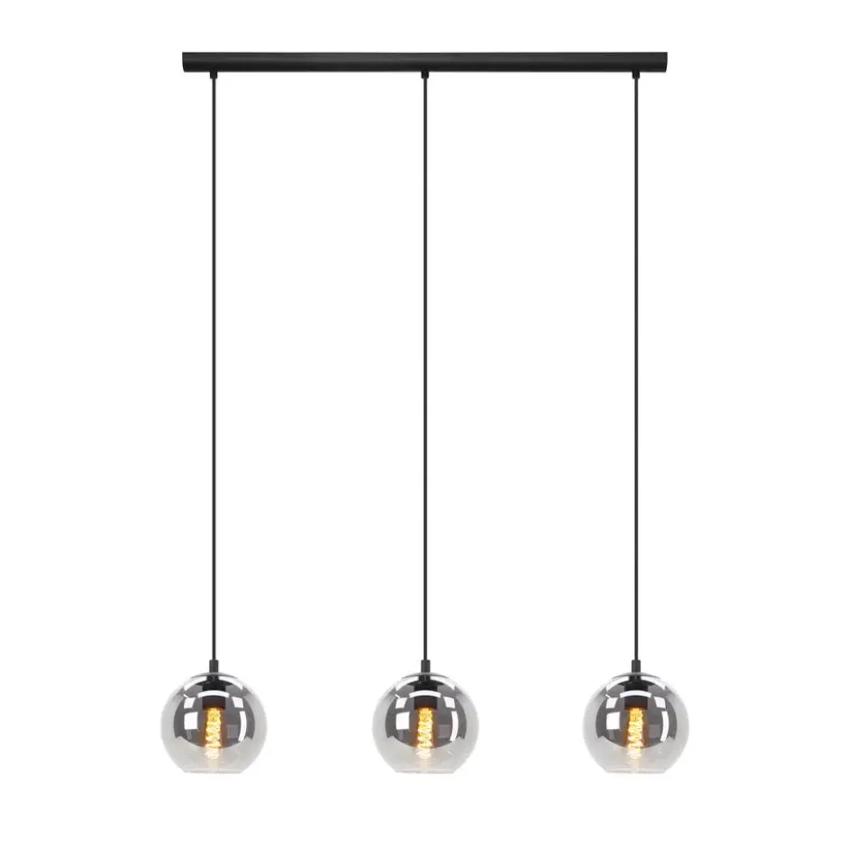 EGLO Ariscani Hanglamp - E27 - 76,5 cm - Zwart - Rookglas