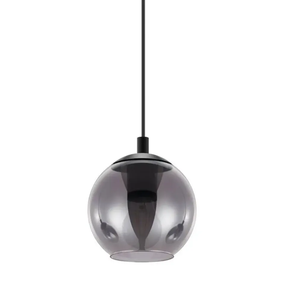 EGLO Ariscani Hanglamp - E27 - 76,5 cm - Zwart - Rookglas