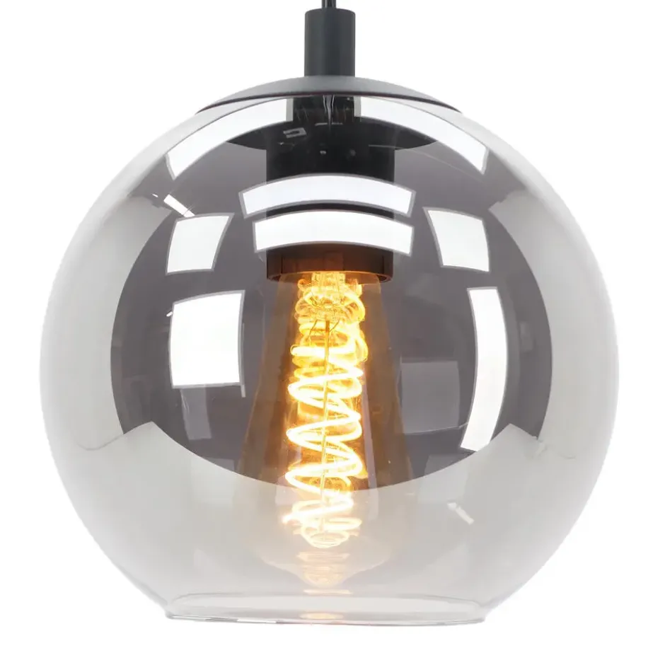 EGLO Ariscani Hanglamp - E27 - 76,5 cm - Zwart - Rookglas