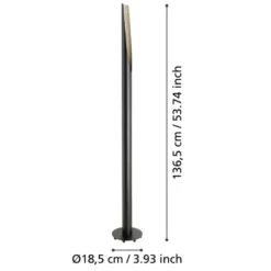 EGLO Barbotto Vloerlamp - GU10 - 136,5 cm - Zwart/Bruin - Staal