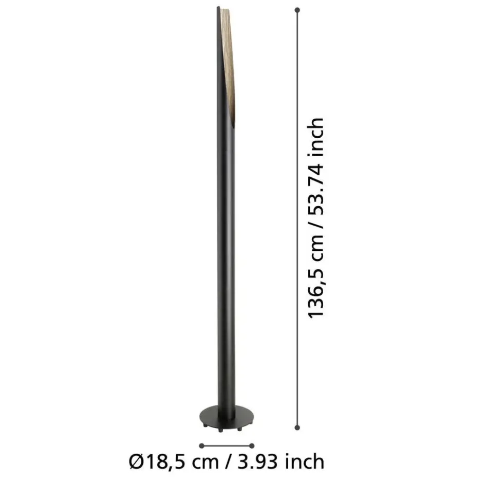 EGLO Barbotto Vloerlamp - GU10 - 136,5 cm - Zwart/Bruin - Staal