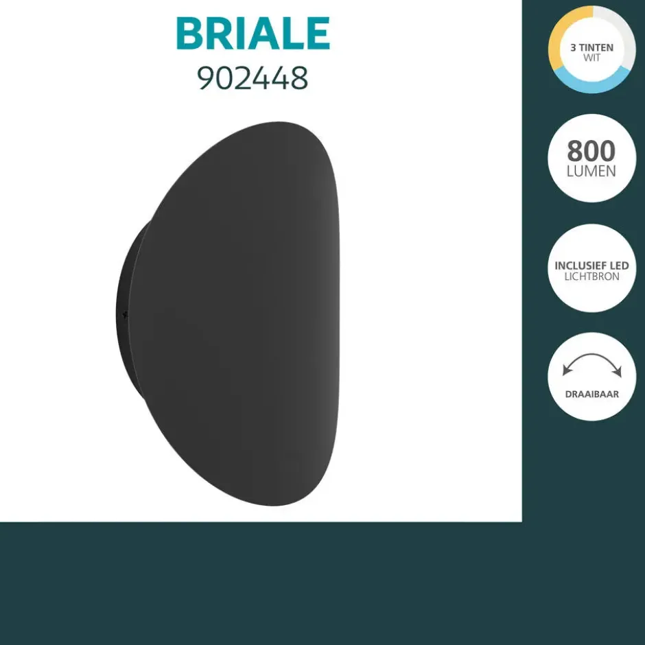 EGLO Briale Wandlamp buiten - LED - Zwart