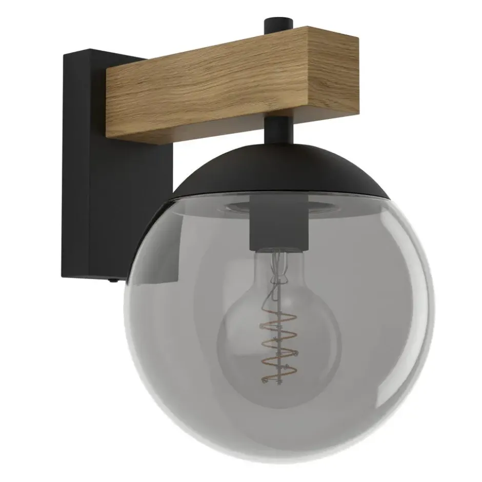 EGLO Bufalata Wandlamp - buitenverlichting - E27 - Zwart, bruin