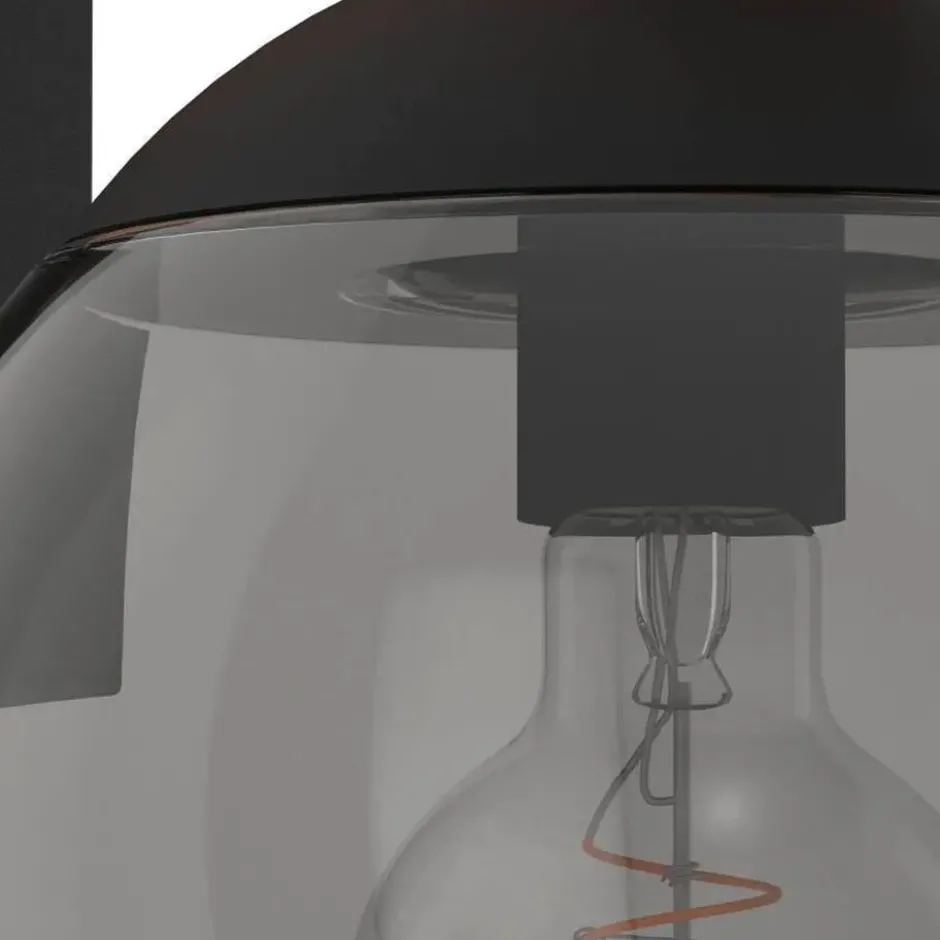EGLO Bufalata Wandlamp - buitenverlichting - E27 - Zwart, bruin