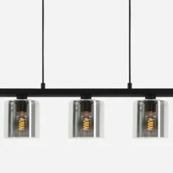 EGLO Cadley Hanglamp - E27 - 121 cm - Rookglas - Smoke - Zwart