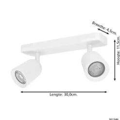 EGLO Camaldoli Spot - GU10 - 30 cm - Wit - Kantelbaar