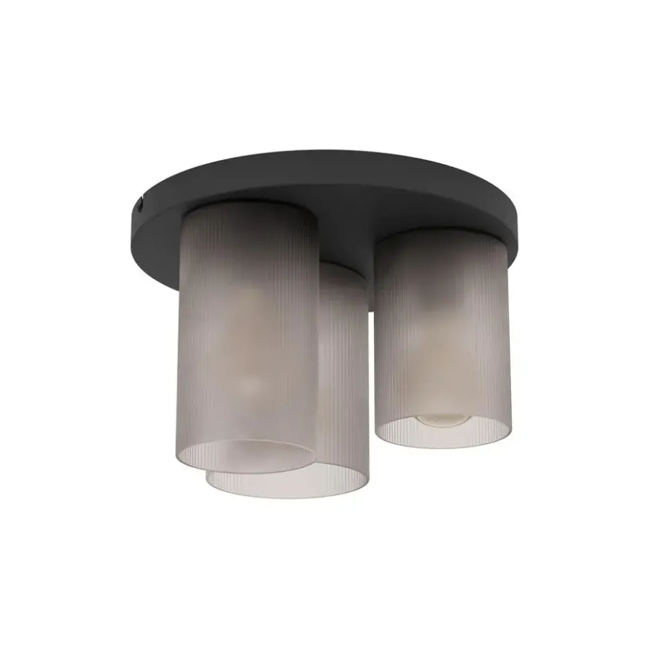 EGLO Colomera Plafondlamp - E27 - Ø 35 cm - Zwart/Mat Grijs