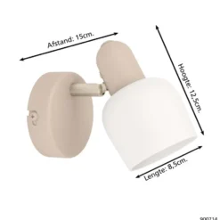 EGLO Corato Spot - E14 - 15.5 cm - Wit/Beige - Glas