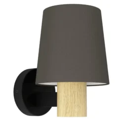 EGLO Edale Wandlamp - E27 - 15 cm - Zwart/Bruin