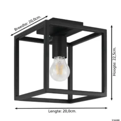 EGLO Eldrick Plafondlamp - E27 - 20 cm - Zwart