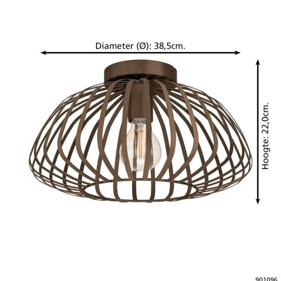 EGLO Espinal Plafondlamp - E27 - Ø 38.5 cm - Brons - Staal