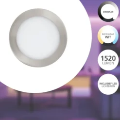 EGLO Fueva-Z Inbouwlamp - LED - Ø 10.2 cm - Nikkelmat