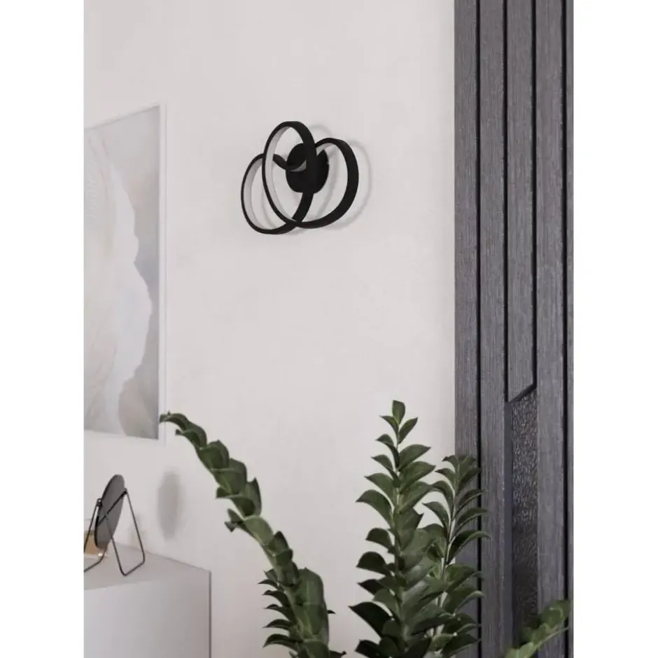 EGLO Gianella Wandlamp - LED - Aluminium/Kunststof - Zwart/Wit