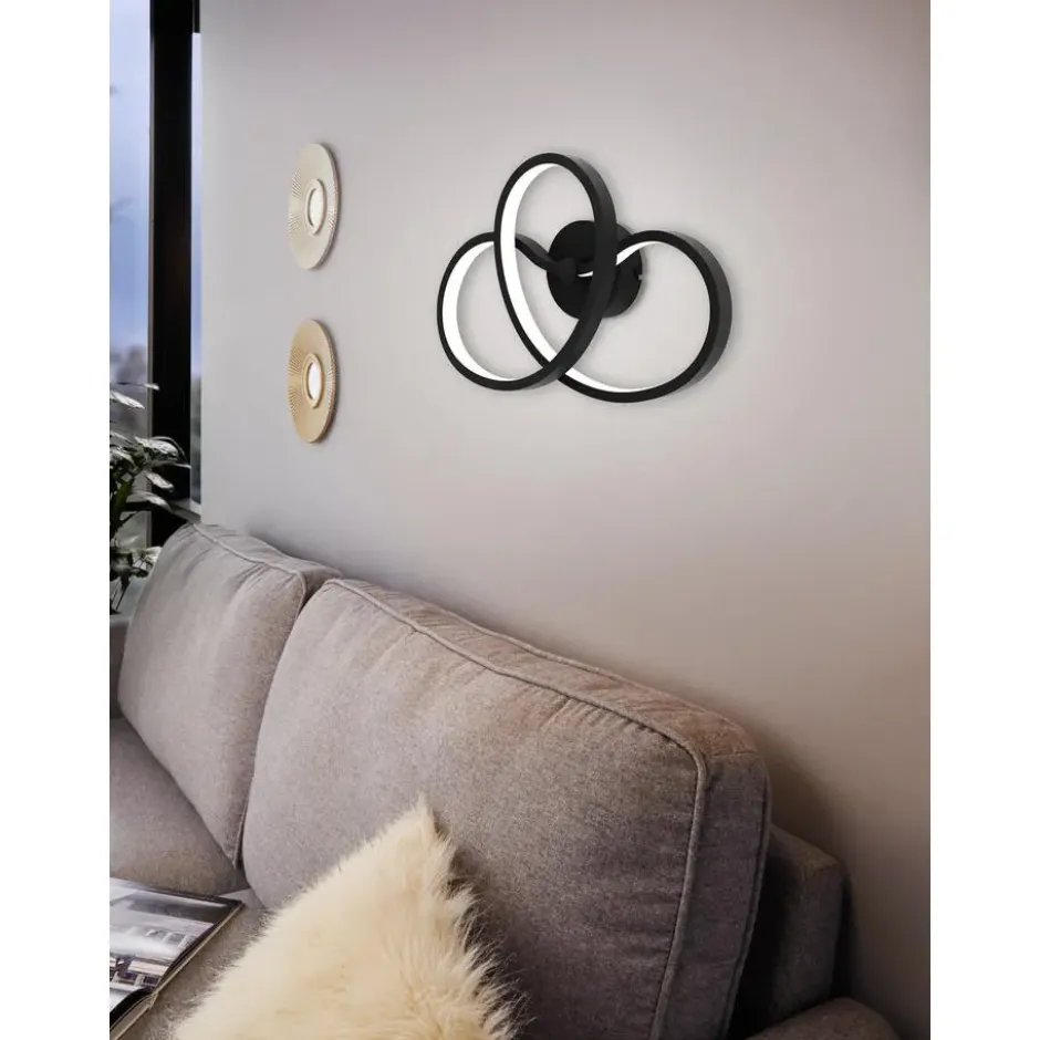 EGLO Gianella Wandlamp - LED - Aluminium/Kunststof - Zwart/Wit