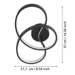 EGLO Gianella Wandlamp - LED - Aluminium/Kunststof - Zwart/Wit