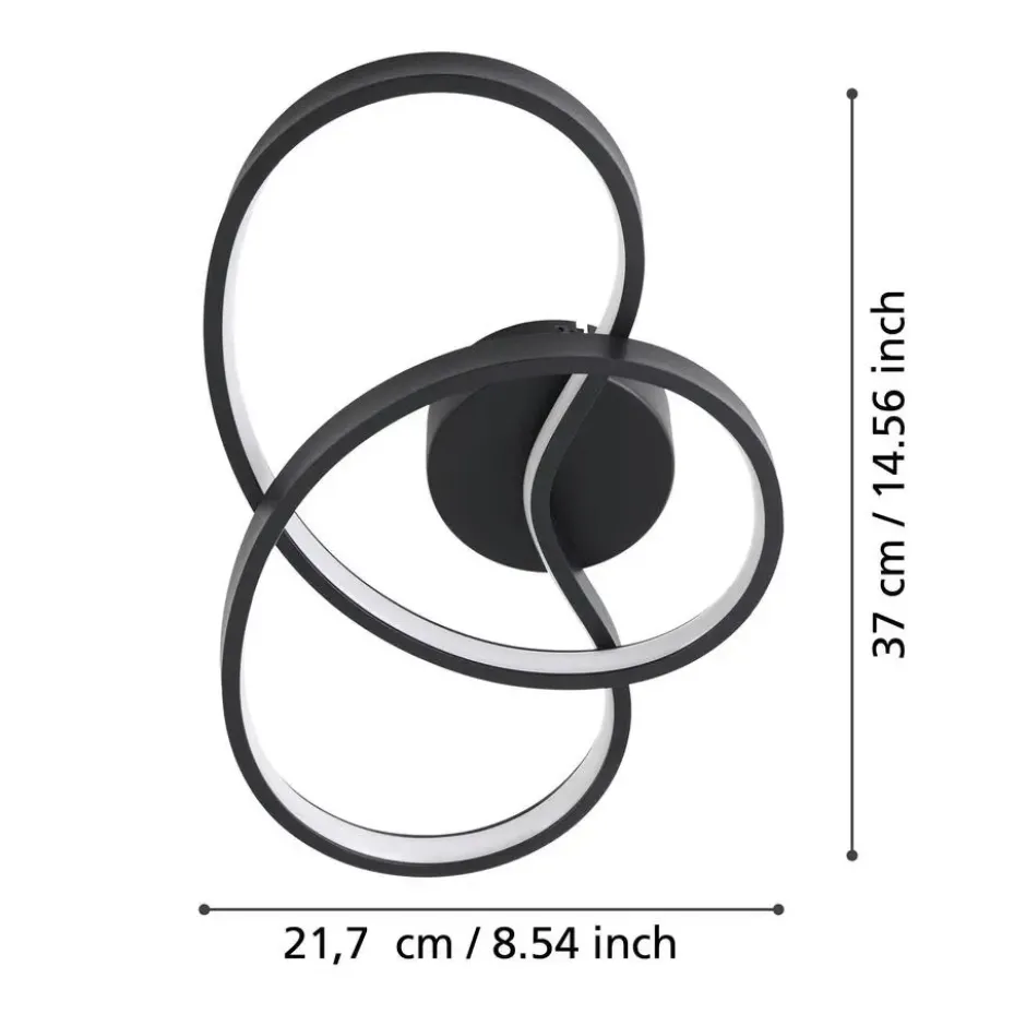 EGLO Gianella Wandlamp - LED - Aluminium/Kunststof - Zwart/Wit