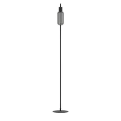 EGLO Majone vloerlamp - E27 - Smoke glas - 151 cm - Zwart