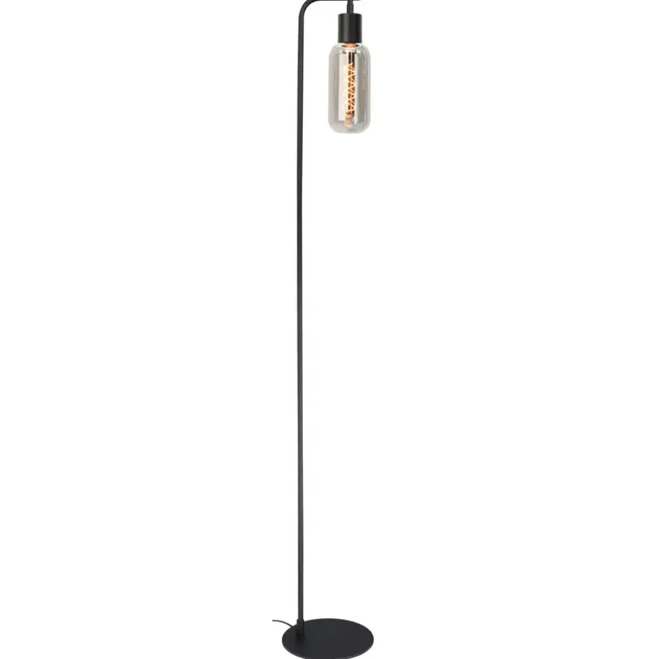 EGLO Majone vloerlamp - E27 - Smoke glas - 151 cm - Zwart