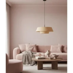 EGLO Marford Hanglamp - E27 - Ø 50 cm - Zwart/Natuur/Raffia