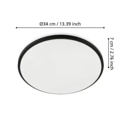 EGLO Margidore Plafonnière - LED - Kunststof - Zwart/Wit