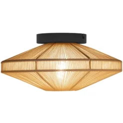 EGLO Midsumer Plafondlamp - E27 - Ø 38 cm - Zwart/Crème - Textiel