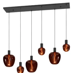 EGLO Nogalte hanglamp - E27 - 130 cm - Rechthoek - Zwart