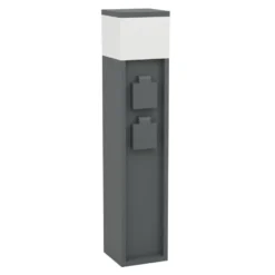 EGLO Park5 Stopcontact Zuil - E27 - 50 cm - Antraciet/Wit