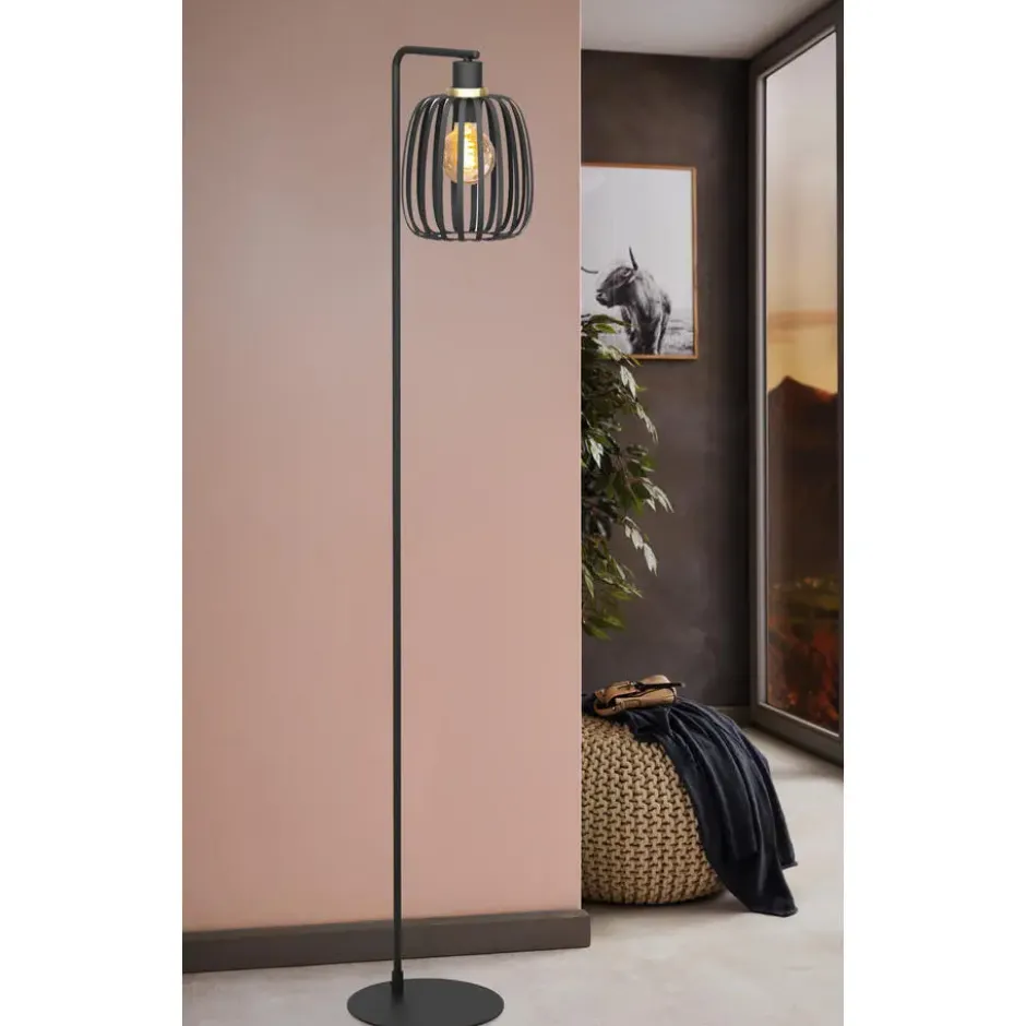 EGLO Pocicas Vloerlamp - E27 - 151 cm - Zwart/Goud