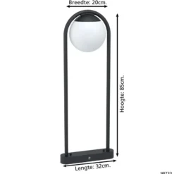 EGLO Prata Vecchia Vloerlamp - E27 - 32 cm - Zwart